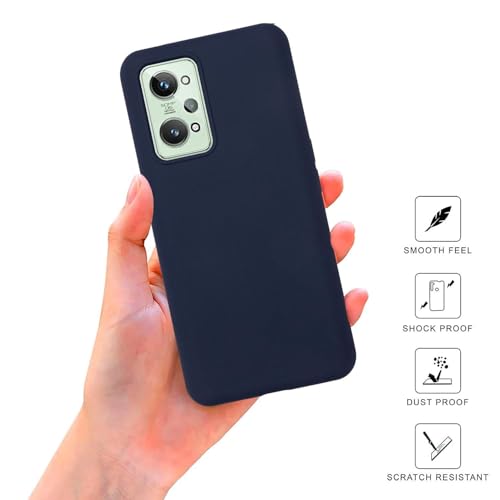 Image of SPRIG Compatible with Realme GT Neo 3T Premium SilkTone (Liquid Silicone) Back Cover Drop Tested Shock Proof Mobile Case for Men, Women, Boys and Girls with Camera Protection (Midnight Blue)