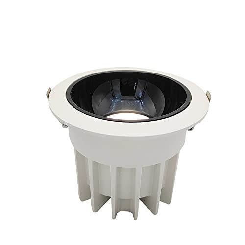 MOCIGERN LED Recessed Lighting COB Anti-Glare Downlight Narrow Side Round LED Ceiling Light Fixtures Hotel High-Altitude High-Power Recessed Ceiling Panel Down Light Lamp