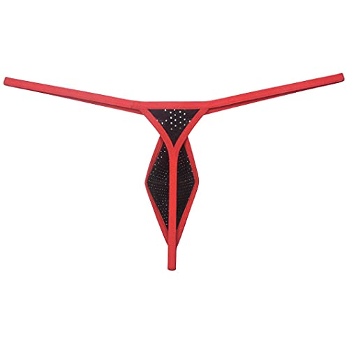 Mens Eyelet G-String Extreme Micro Thong Drop-shaped Underwear Diamond Back Tangas Breathable Jockstap2