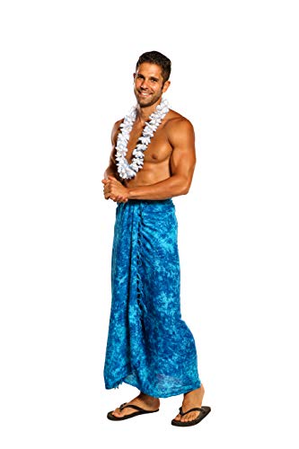 1 World Sarong Mens Sarong Beach Wrap Aqua Swimsuit Cover-Up Sarong