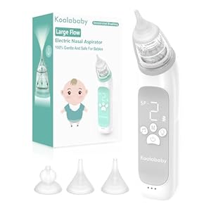 Large Flow Electric Nasal Aspirator, Nose Sucker for Baby, Nose Cleaner for Toddlers with 3 Suction Levels, Soothing Music and Light