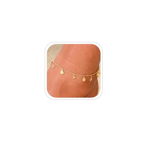 Image of Ankle Bracelets for Women 14K Gold Sterling Silver Plated Anklets for Women Waterproof Dainty Anklets with Cubic Zirconia,Clover, Forever Love Knot, Chains Trendy Everyday Anklet Beach Summer Jewelry Gift