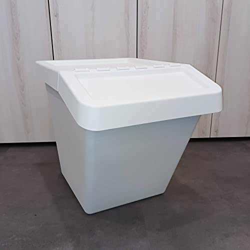 IKEA Sortera Abfalleimer mit Deckel, Plastik, weiß, 55 x 39 x 45 cm