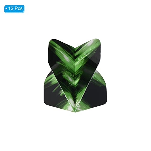 PATIKIL Dart Flights, 12 Pack PET Standard Darts Accessories Replacement Parts for Soft Tip Steel Tip Black, Green - Image 3