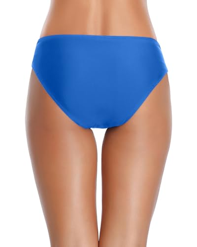 Image of Tempt Me Women Twist Bikini Bottom Moderate High Cut Bathing Suit Bottoms Ruched Swimsuit Bottom