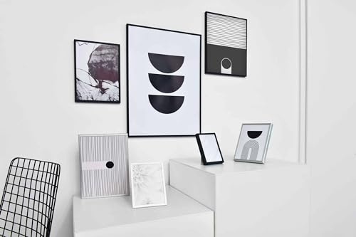 nielsen Atlanta Aluminium Picture Frame - Brushed Silver A4, 21x29.7cm - with Synthetic Glass and Push-Turn Clips