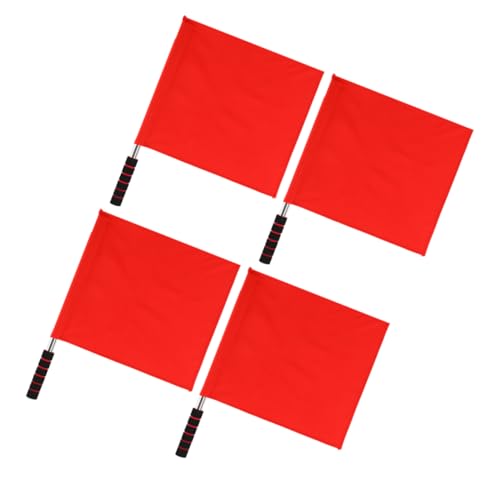 KOMBIUDA Emergency Signal Flag Set Stainless Steel Pole Ergonomic Handle Pad Portable for Football Games