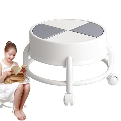 Tabouret roulant avec roues pivotantes et assise basse ergonomique
