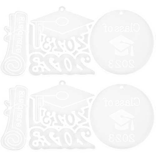SOIMISS 2 Piezas Graduación 2023 Muere Molde Colgante Diy Moldes De Silicona Para Jabón Regalos De Graduación De Bricolaje Molde De Resina De Llavero Navidad Molde De Jabón Gel De Sílice