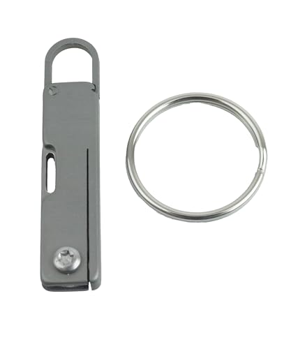 prendre 折りたたみ カッター チタン合金 フック付き 収納 カッター キーホルダー ミニナイフ 折り畳み 小型 コンパクト ミニカッター アウトドア キャンプ 釣り レジャー 携帯用 軽量 PR-MINICUT