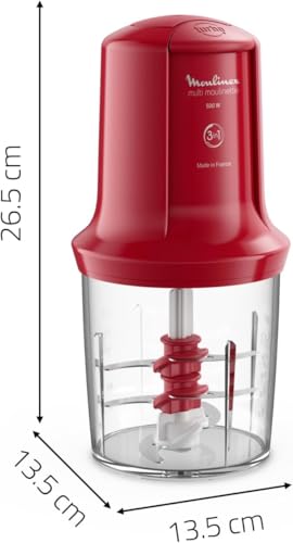 Moulinex Mini Hachoir Multimoulinette 500 ml 6 lames en acier inoxydables AT714G32 Rubis - vue 7