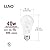 LUNO A19 Dimmable LED Bulb, 6W (40W Equivalent), 480 Lumens, 2700K (Soft White), Medium Base (E26), UL Listed (4-Pack)
