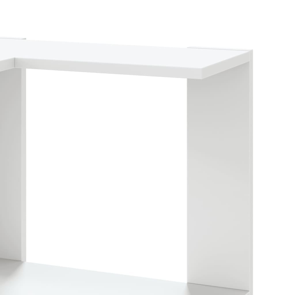vidaXL Libreria angolare a 5 ripiani, libreria per soggiorno, libreria da ufficio, in legno bianco
