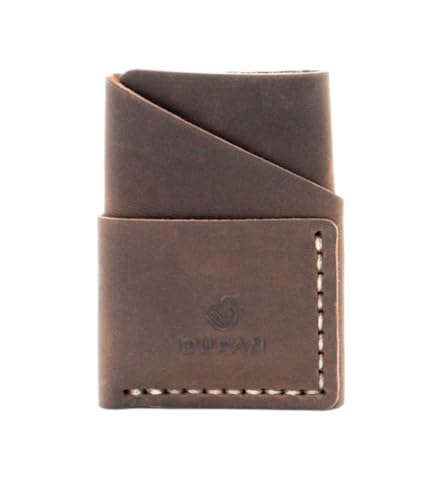 Premium Handmade Leather Cardholder - Ultra-Slim, Lightweight & Modern Wallet for Effortless Style (DARK BROWN)
