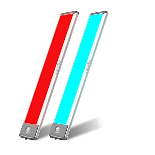 LEPOTEC RGB Night Light with Motion Sensor and Magnet, Indoor Lighting with Dimmable Brightness for Home, Closet, Kitchen, Bedroom, Playroom, Camping, etc., 2 Pack