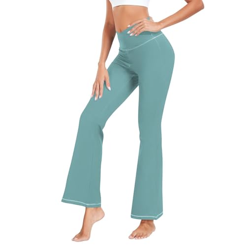 Pantalon de yoga extensible bleu cadet avec tissu anti-frottement pour le sport