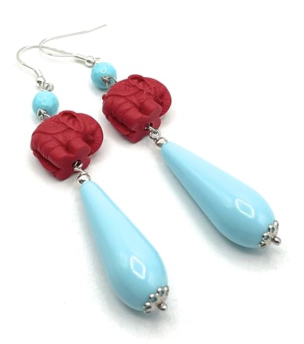 Boucles d'Oreilles Turquoises Cadeau pour Femme Idéal et Unique