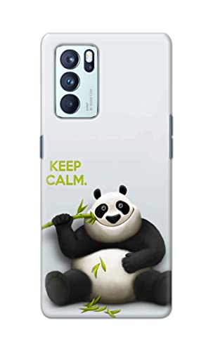 Image of PRINTFIDAA� Printed Hard Back Cover Case for Oppo Reno6 Pro 5G Back Cover (Cartoon Panda) -2808