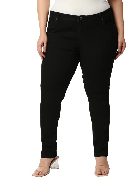 High Star ClothingHIGH Star Women Plus Size Black Slim-Fit Stretchable Jeans