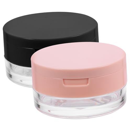 Beaupretty 2個空 ルースパウダーボックス プラスチック製 コンパクト容器 メイクパウダー 用 ふるい付き 収納ケース アイシャドウ チーク対応