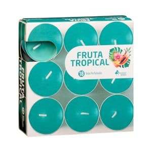 Vela perfumada Fruta Tropical Bosque Verde pequeña Caja 18 velas Pack 2