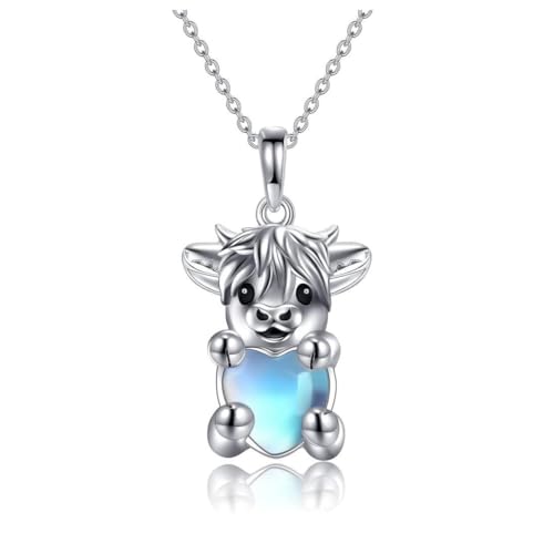 Caiyao Cute Cow Pendant Necklace Little Cow Calf Animal Necklace for Women Cow Lover-Style B
