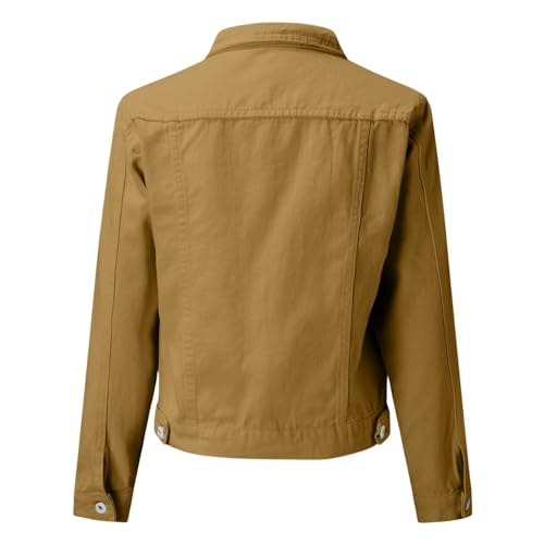 Chaqueta vaquera de manga larga mujer cazadora cómoda sin rigidez 4