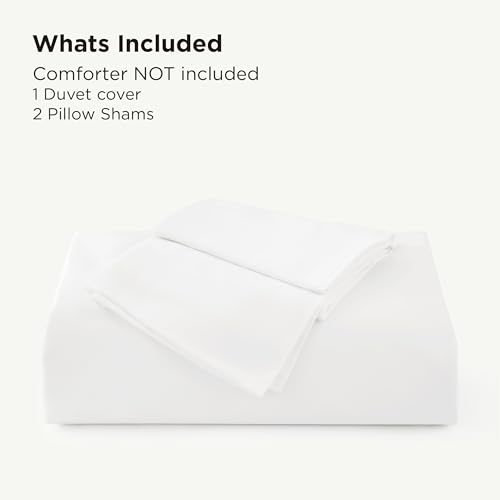 Bedsure Silky Cooling Duvet Cover King Size - Lightweight 100% Rayon Derived from Bamboo Comforter Cover Set for Hot Sleepers, Breathable & Moisture-Wicking Bedding Set, Pure White
