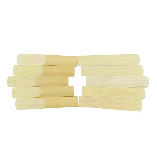 KKmoon Ammoon 10 pcs bB Sax Saxofone Soprano 2.5 2-1/2 Palhetas De Bambu Conjunto Acessório Parte