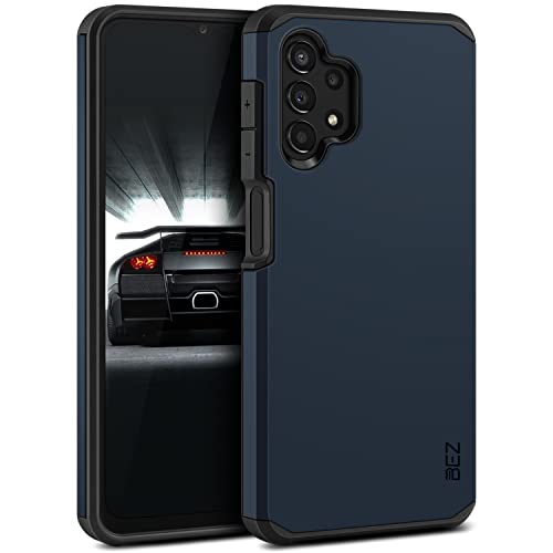 BEZ Cover per Samsung A13, Cover Samsung Galaxy A13, Custodia per Samsung Galaxy A13 Rigida Protettiva con Impact [Antiurto, Assorbimento-Urto] Bumper Protezione da Cadute e Urti Posteriore, Blu Scuro