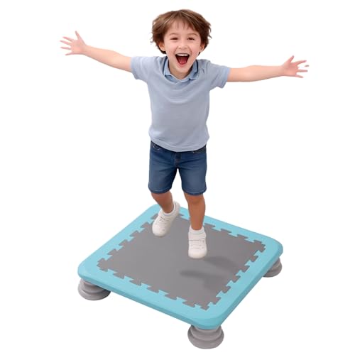 Mini Trampoline for Kids, Indoor Rebounder Non-Slip Base, Sensory Trampoline for Autism Kids, Bounce...