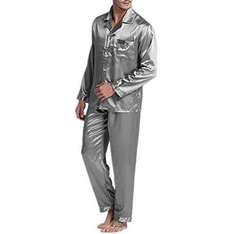 Conjunto de pijama de seda para hombre suave y cómodo Cover