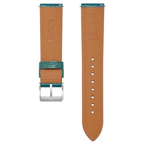 Getalia Italian leather Watch Band Tuscany Natural Vegetable-Tanned Full Grain Genuine Leather,18mm 19mm 20mm 21mm 22mm Quick Release Replacement Watch Straps for Men and Women Thick and Soft