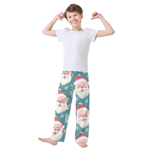 ZZXXB Santa Claus Candy Cane Boys Long Pants Soft Trousers Elastic Waist Kids Lounge Bottoms with Pockets S-XL3