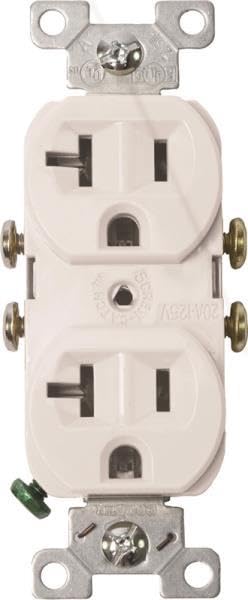 Replacement for Cooper 877W White 20 Amp 125 Volt Receptacle 2 Pole 3 Wire 6325963