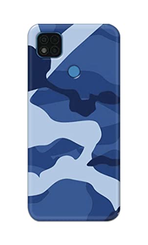 Image of Printed Hard Back Cover Case for Mi Poco C31 Back Cover (Army Blue Pattern) -1302