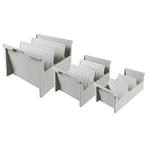 Han 855-0-11 - Cajón archivador para tarjetas (capacidad para 1000 tarjetas, A5, colocación horizontal, 226 x 160 x 325 mm), color gris