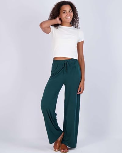 Real Essentials 3 Pack Soft Palazzo Pajama Pants for Women, Wide Leg Comfortable Casual Lounge Yoga Bottoms (Plus Size)2