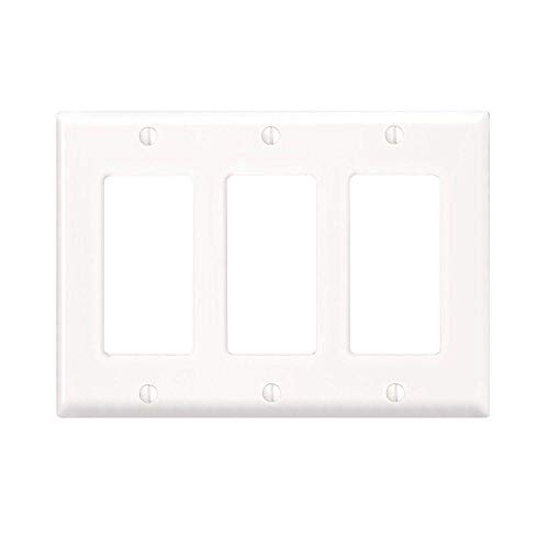Plaque murale Decora Leviton blanche 3-Gang pour rénovation salon
