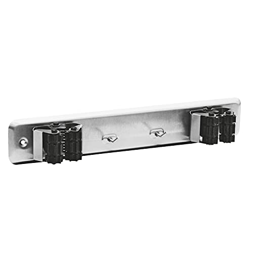 Amig - Mod.761 Stainless Steel Roller Hanger for 2 Brooms, Mops or Other Utensils, 280 x 50 x 45 mm