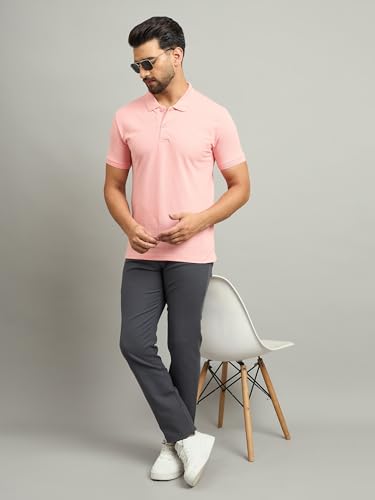 Image of Men's Half Sleeve Solid Cotton Polo T-Shirt | Premium Soft Fabric