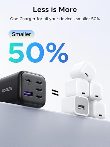 Image of UGREEN 5-Port 45W USB C Charger Block, PD /PPS /QC 45 Watt Fast Charging, GaN Charger with 4 USB C Port for iPhone 17 /16 /15, Galaxy S26 /S25 /S24 /S23, Pixel 10 /9 /8, iPad, MacBook Neo /Air and More