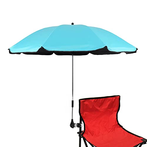 Starry City Paraguas solar de silla con pinzas ajustables, paraguas con clip fijo, para terraza, playa, carrito, silla de ruedas, carrito de golf (azul)