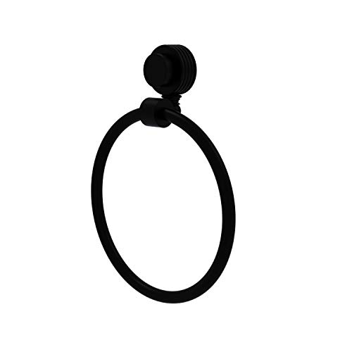 Allied Brass 416G-BKM Venus Collection Groovy Accent Towel Ring, Matte Black
