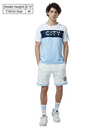 The Souled Store|Official Manchester City: Typography Mens and Boys T-Shirts|Half Sleeve|Regular fit Graphic Printed| 100% Cotton Multicolored Color Men T-Shirts