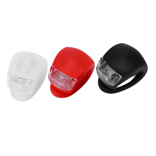 Toddmomy 6Pcs Bike Light Front and Rear LED Warning Lamp for Safety Easy Operation Silicone Mounting for Night Cycling Red Black White