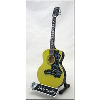 ELVIS PRESLEY Guitare Miniature avec médiator Gibson J200 - Les Beatles, Paul McCartney, John Lennon, RIngo Starr, George Harrison ELVIS PRESLEY Guitare Miniature avec médiator Gibson J200 – Image 2