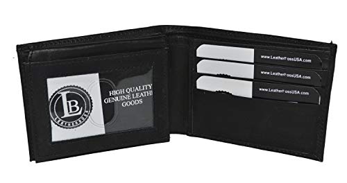 Bifold Wallet Men's Genuine Leather Black Credit/id Card Holder Slim Purse Gift
