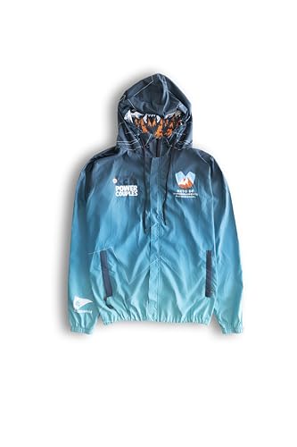 LEGENDARIOS Men’s Power Couples Windbreaker Jacket – Lightweight Hooded Coat with Inspirational Design, Blue Gradient