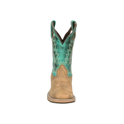 Image of Smoky Children's Kid's Jesse Brown Distress and Turquoise Leather Western Cowboy Boot